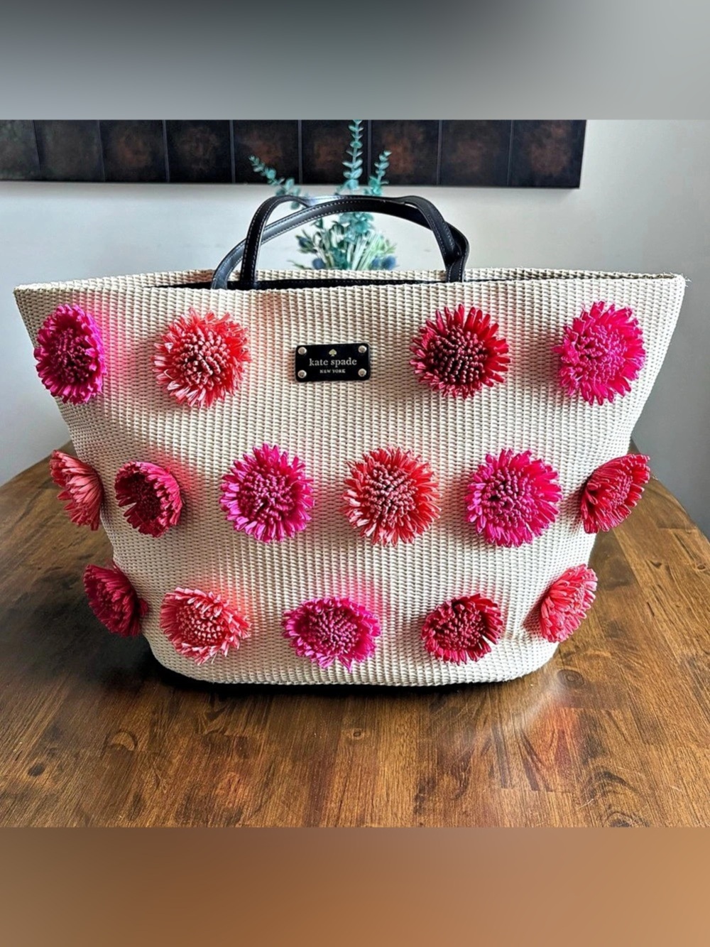 Kate Spade New York Montigo Avenue Floral Anabette Large Straw Tote